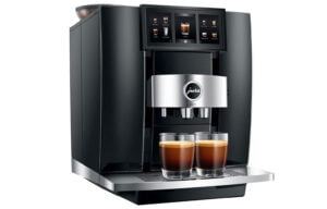 Cafetière expresso Jura Giga 10 avec double bac à grains.