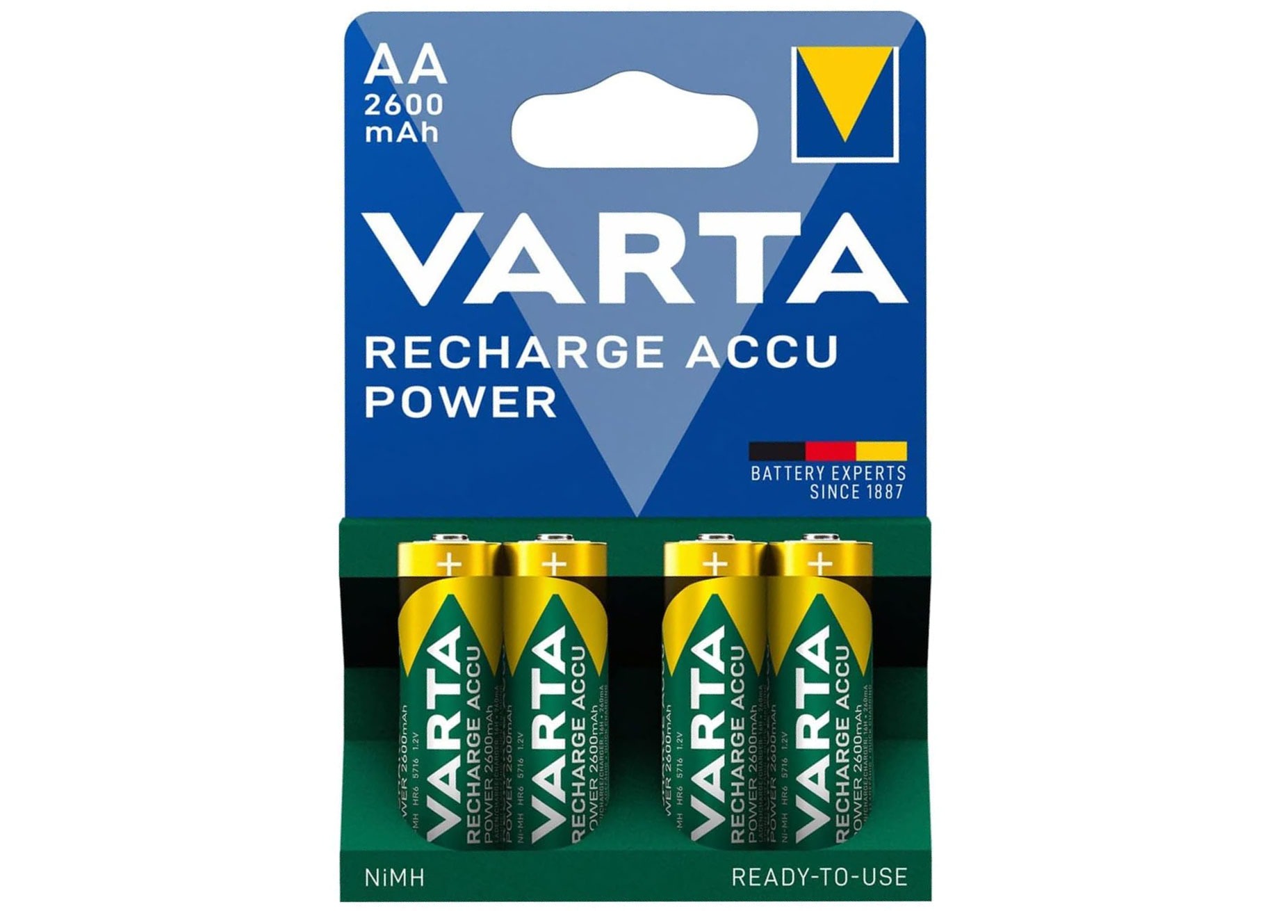 Emballage Varta Rechargeable accu AA NiMH 2600 mAh.