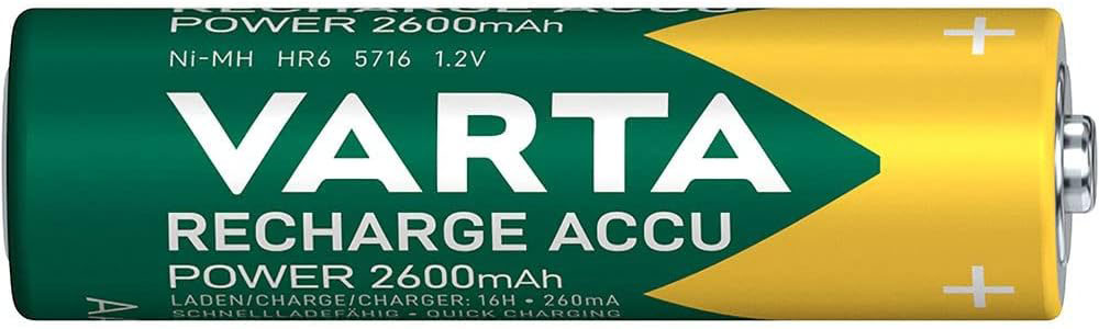1 pile rechargeable Varta Rechargeable accu AA NiMH 2600 mAh.