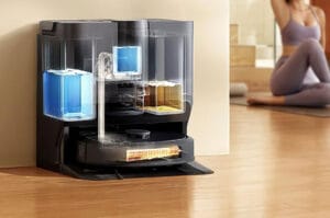 Une station multifonction : aspiration du collecteur, lavage avec du détergeant et séchage à l'air chaud.