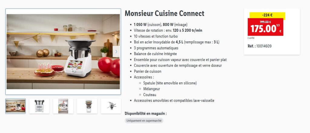 Robot cuiseur Lidl Monsieur Cuisine Connect en promo