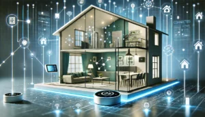 Maison connectée avec Matter 1.4 : gestion énergétique intelligente, compatibilité accrue et confort optimisé. (c) DALL.E