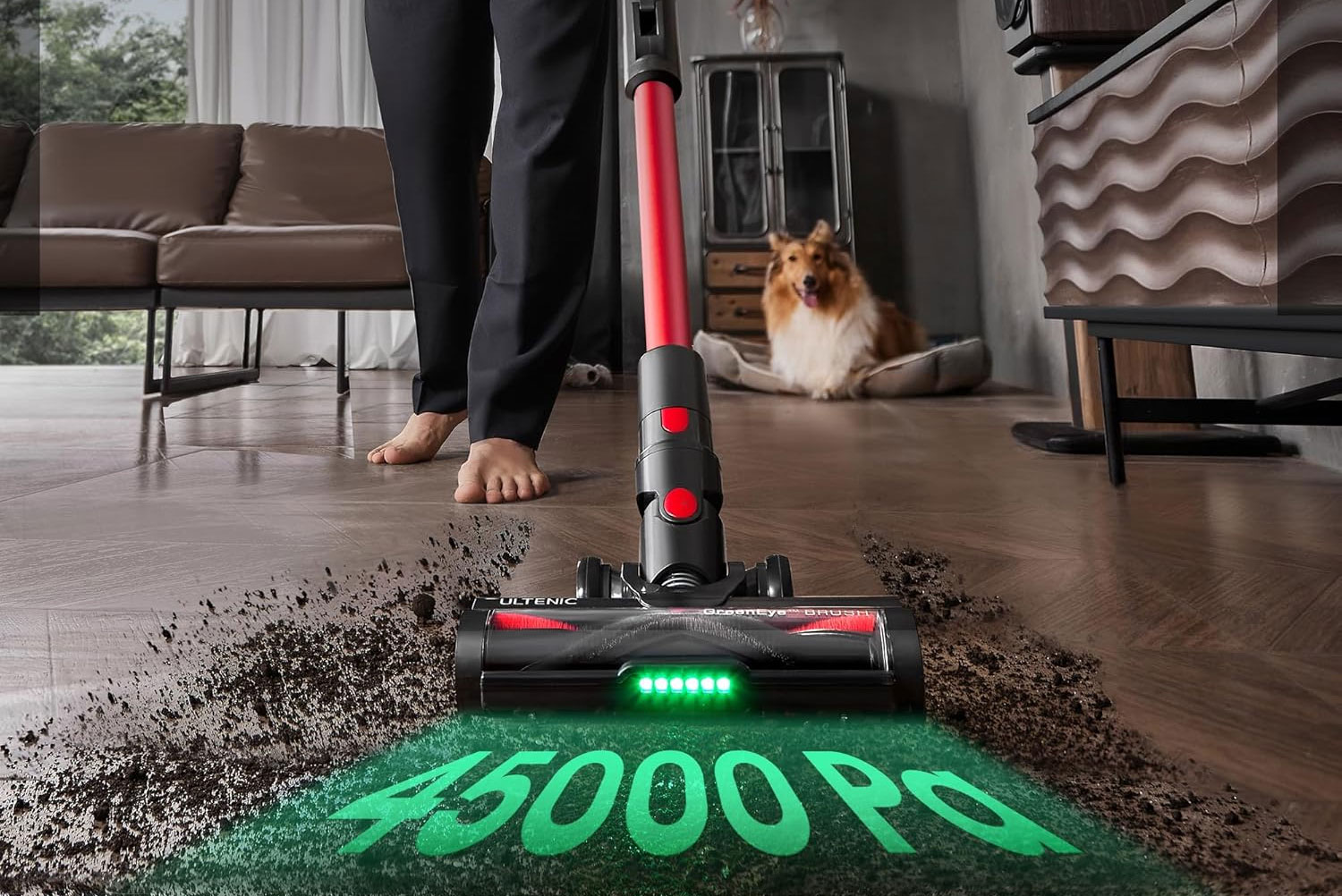 Moteur de 550 W offrant 45 kPa d’aspiration pour un nettoyage efficace, même sur tapis et moquettes épaisses.