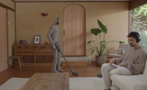 NEO Gamma peut manipuler un aspirateur balai, y compris un Dyson, pour un nettoyage efficace et autonome.