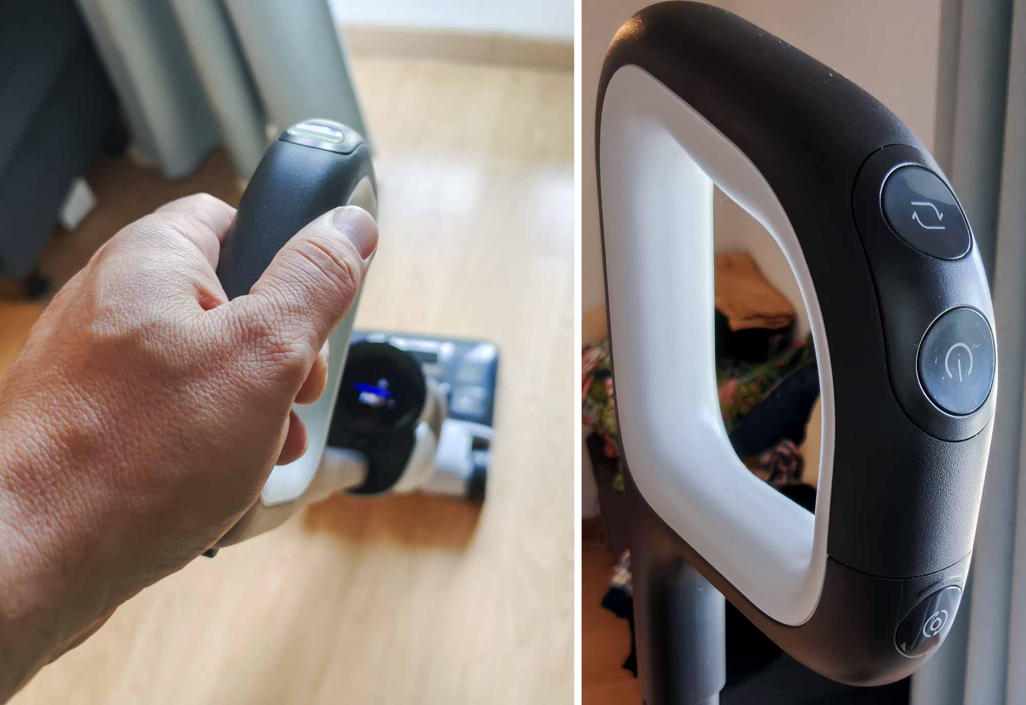 Poignée ergonomique, maniabilité fluide grâce à la technologie SlideTech et aux roues motorisées. © Labo Maison