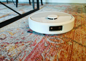 Résultat d’aspiration du iRobot Roomba 505 Combo sur un tapis