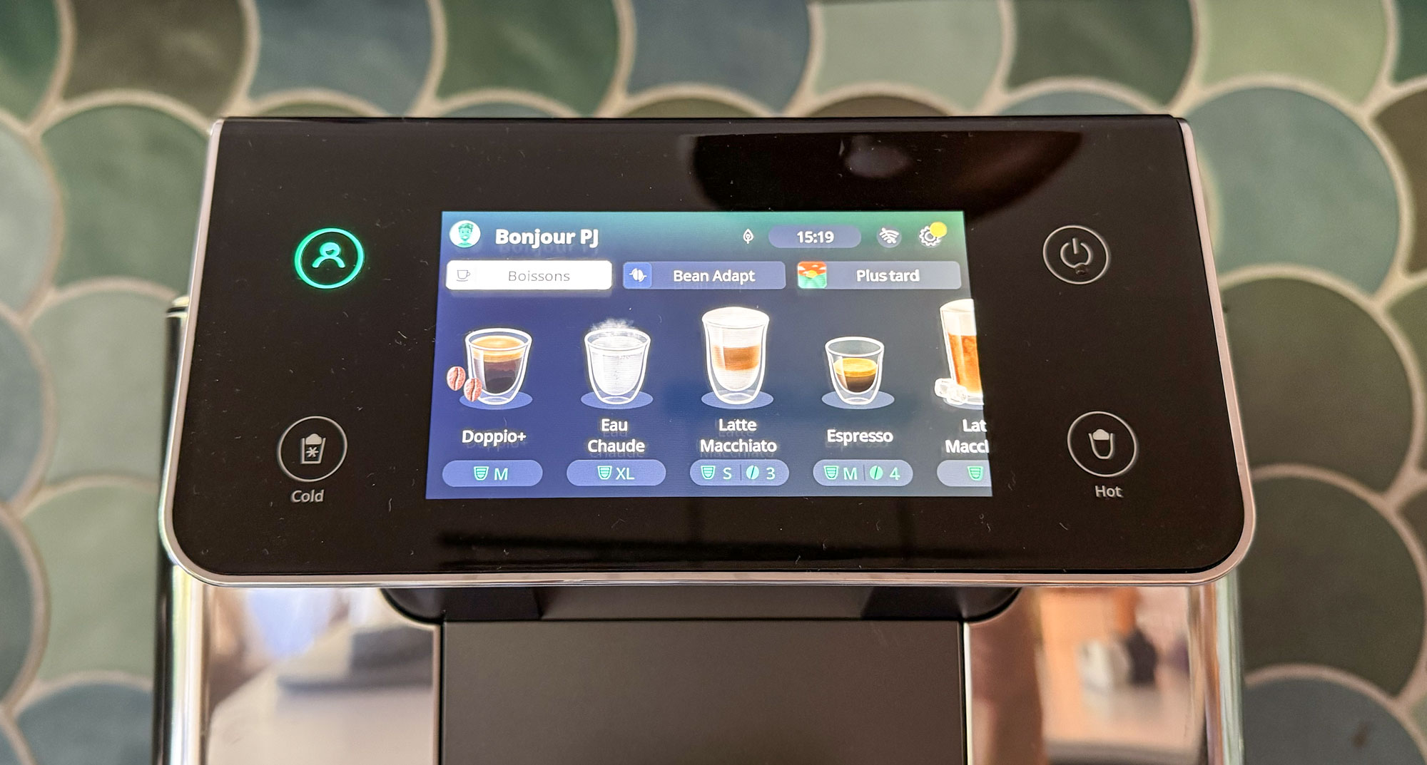 Écran tactile couleur 5 pouces de la Delonghi Primadonna Aromatic