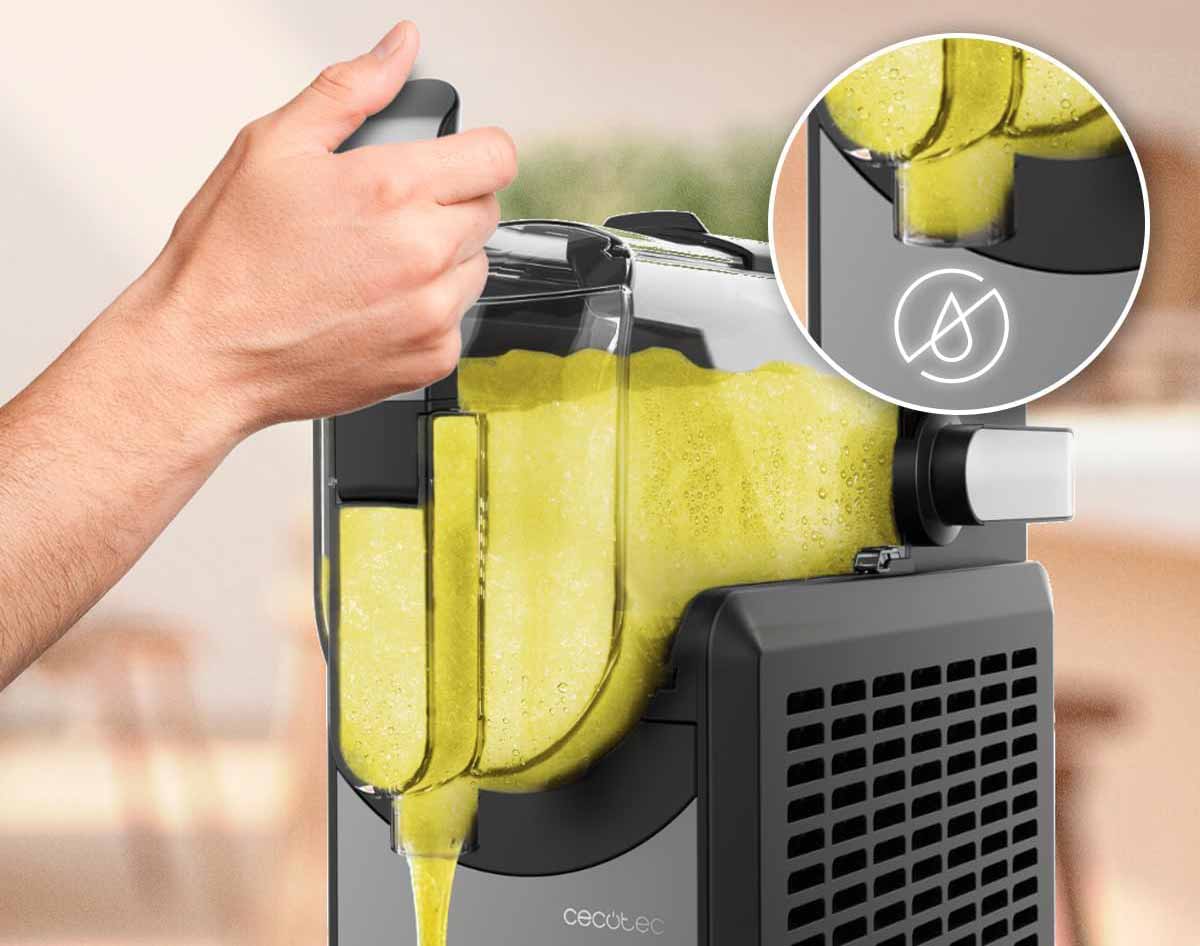 Poignée ergonomique de la Cecotec Twist&Ice 2600 pour servir proprement les granités.