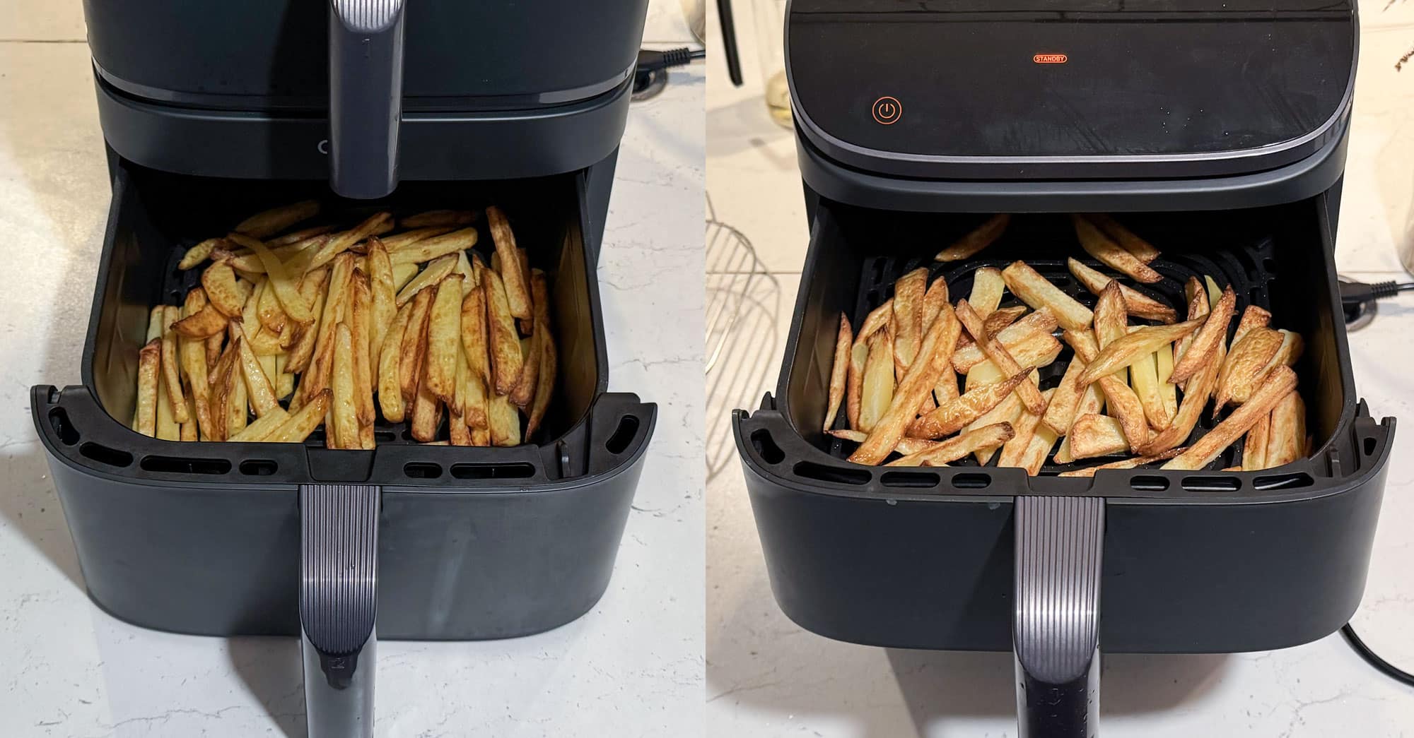 Résultat de cuisson des frites avec le Cosori Turbo Tower Standard