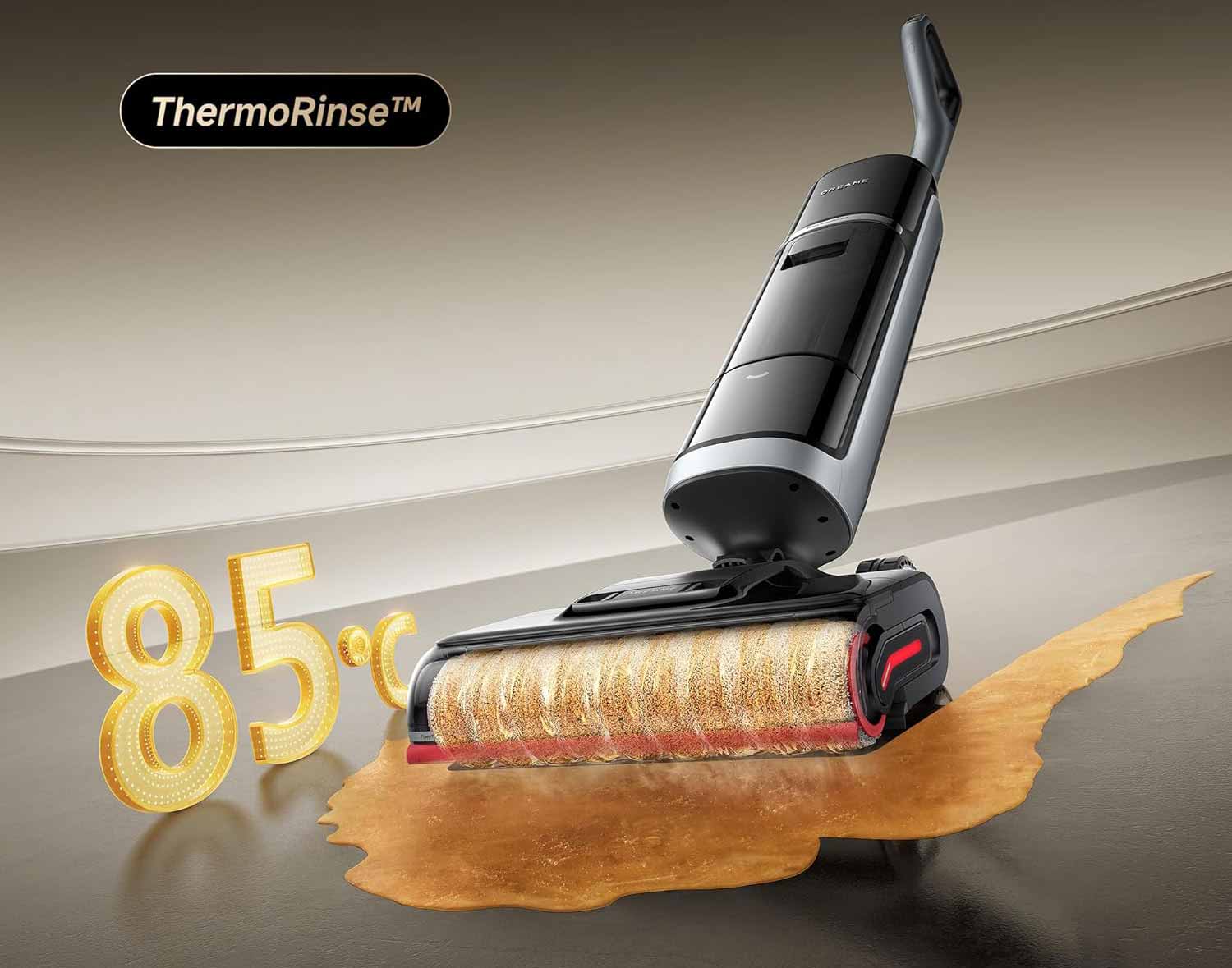 Dreame H15 Pro Heat lave les sols à 85 °C pour dissoudre graisses et taches incrustées.