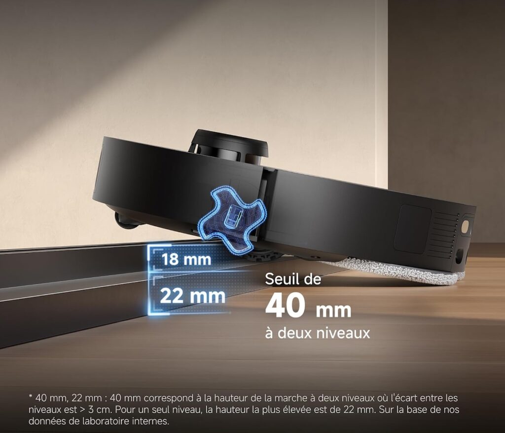 Franchissement de seuil du Dreame L40S Pro Ultra