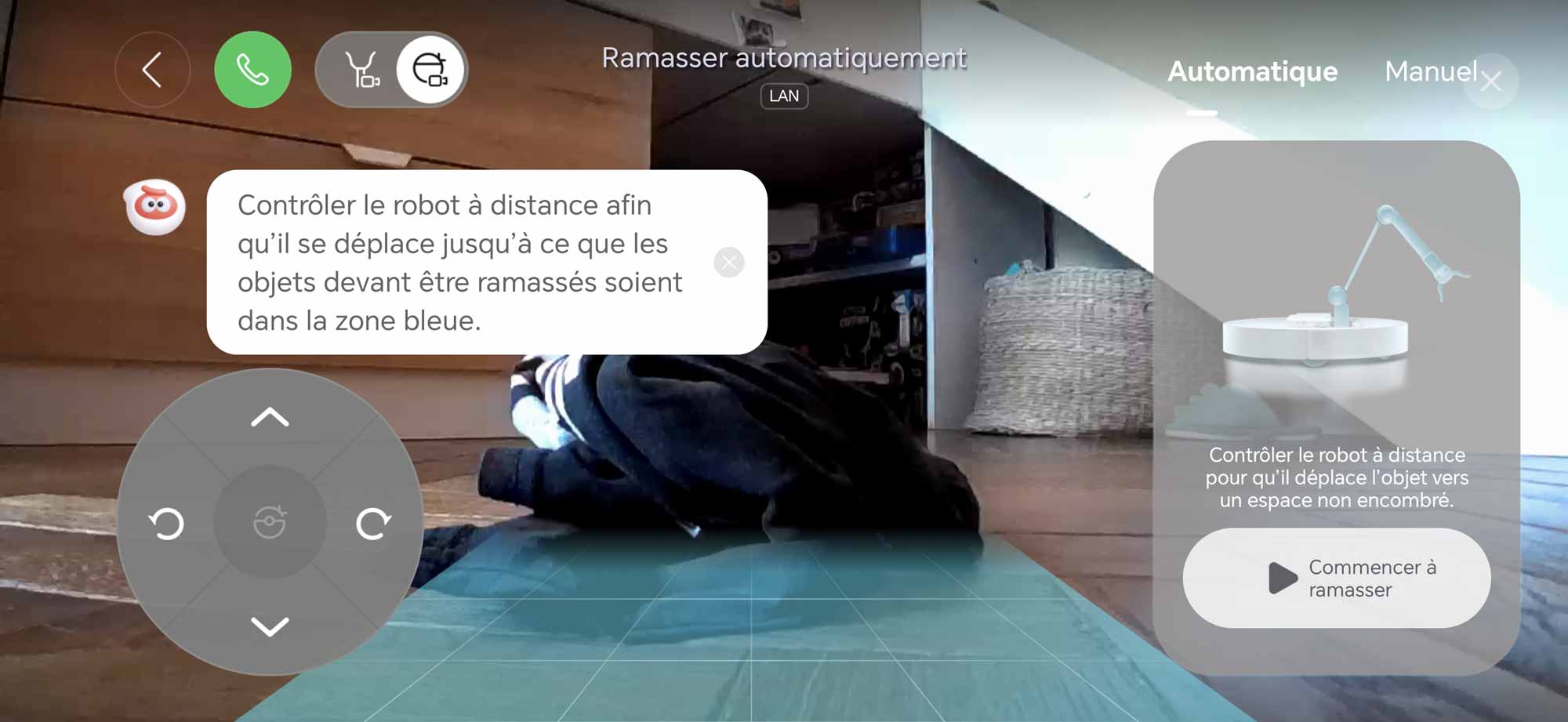 Commande du bras robotisé du Saros Z70 via l’application Roborock