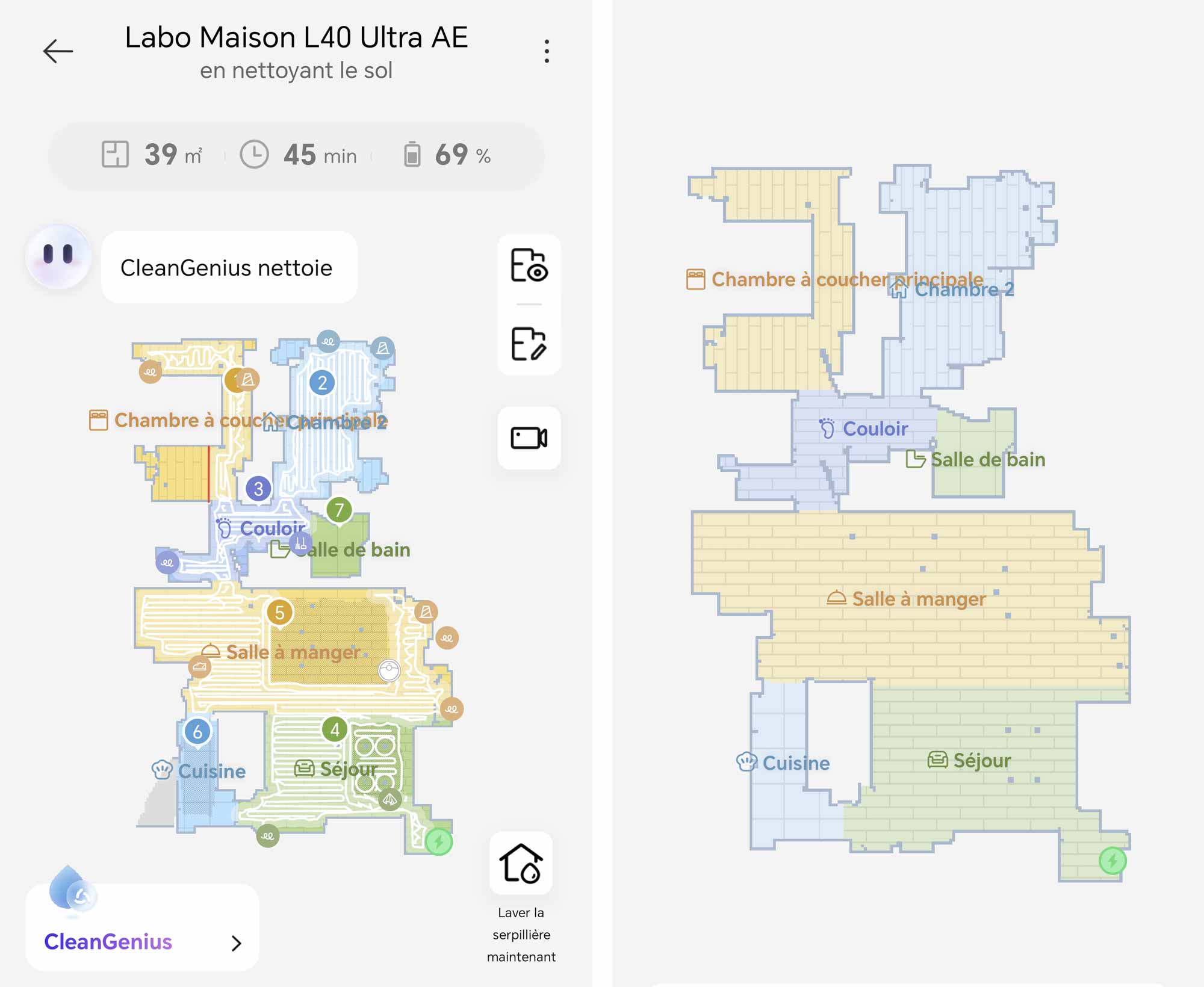 Cartographie automatique réalisée par le Dreame L40 Ultra AE