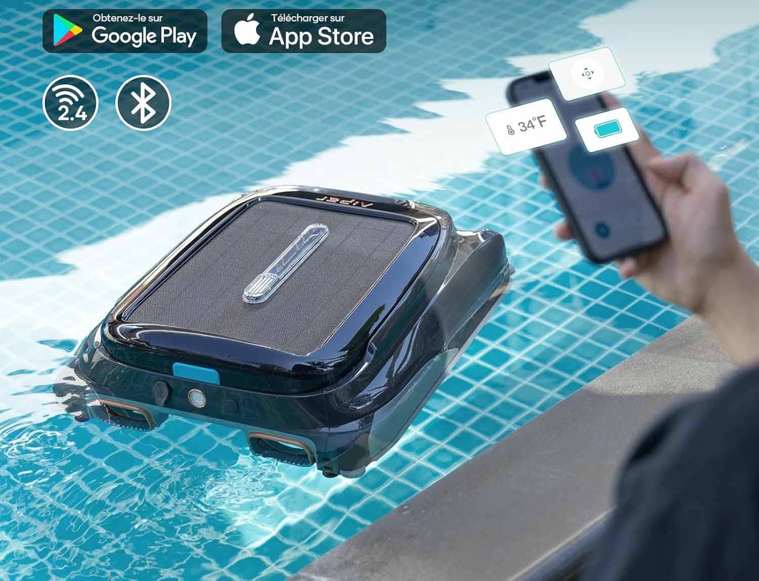 Interface de l’application Aiper permettant de contrôler le Surfer S1.