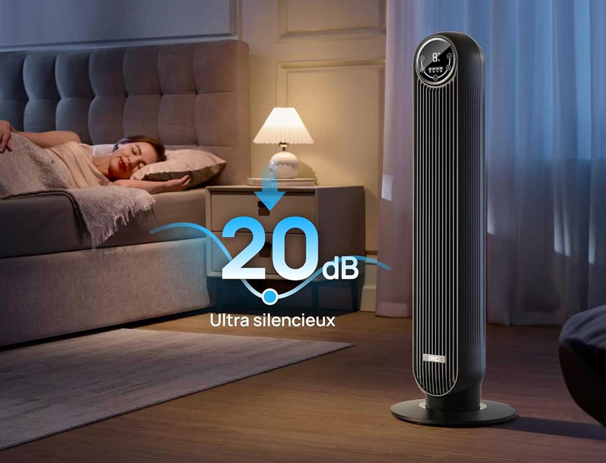 Ventilateur colonne Dreo ultra silencieux avec 20 décibels