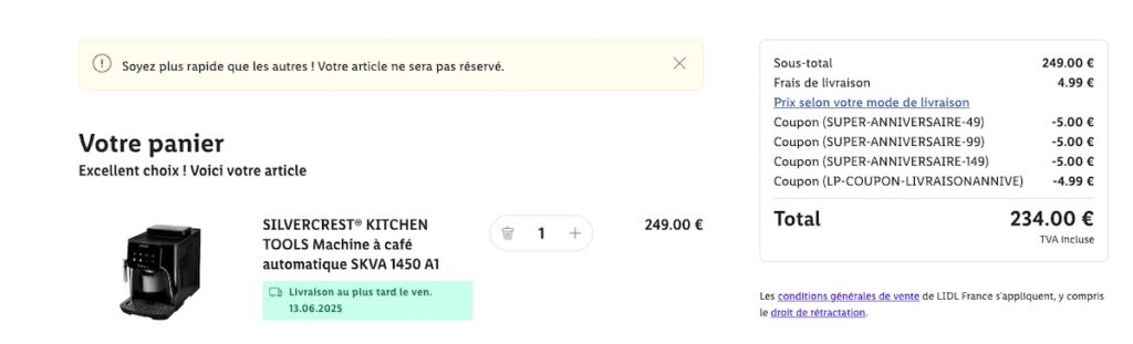 Lidl machine à café Silvercrest SKVA 1450 A1