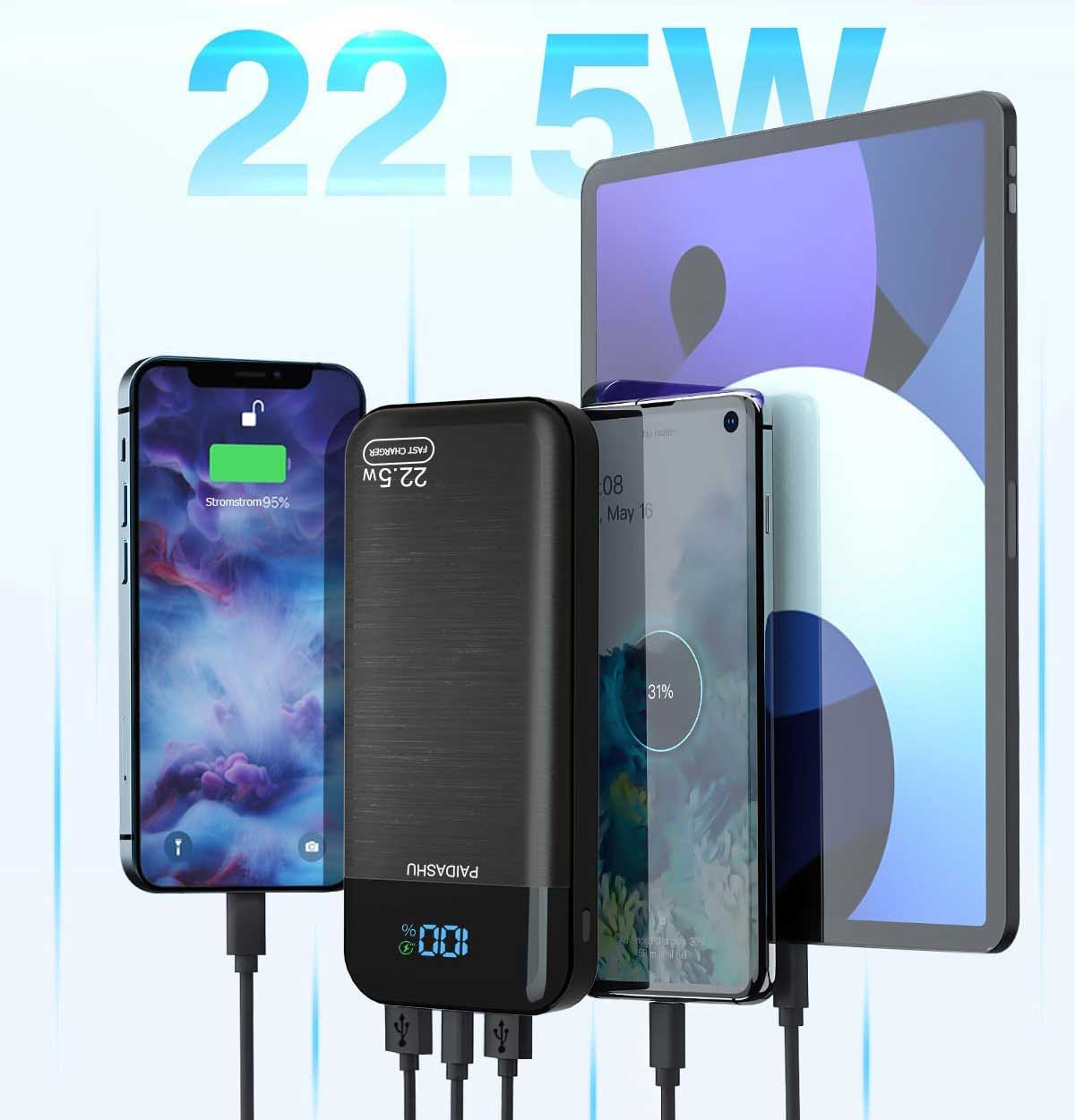 Appareils compatibles avec la batterie PAIDASHU : smartphones, tablettes, écouteurs