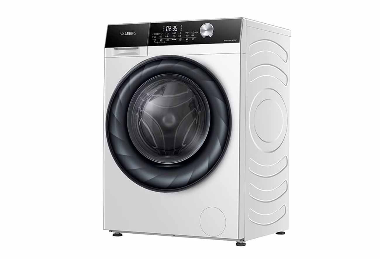 Lave-linge Valberg WF 1014 A-10 W180C en vue de trois quarts