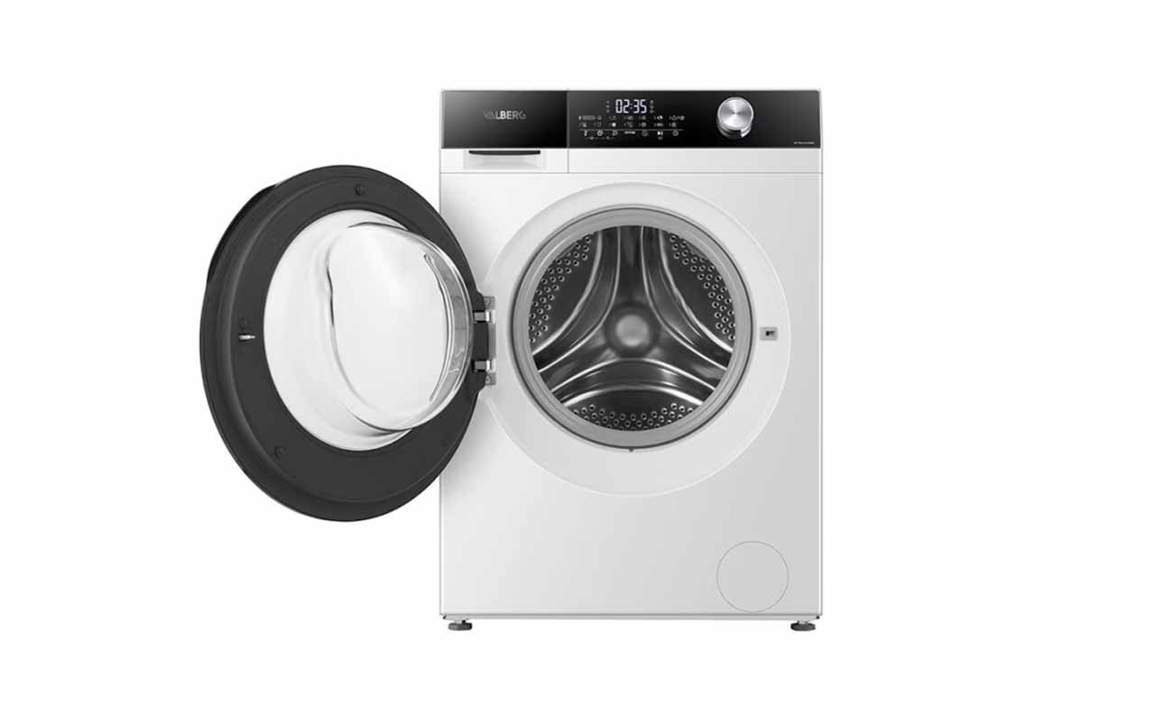 Intérieur du tambour du lave-linge Valberg de 66 L et 10 kg de capacité