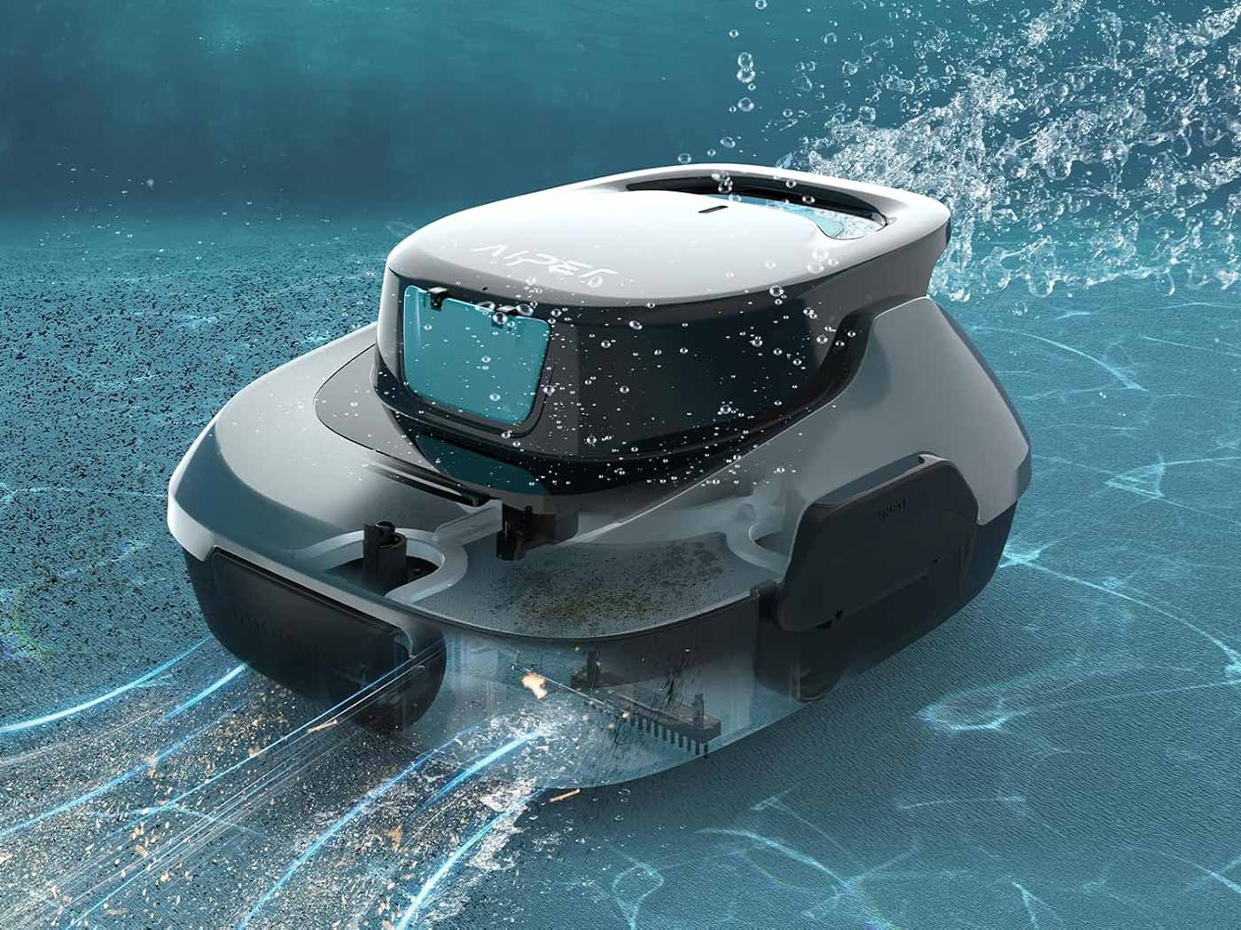 Vue du système d’aspiration et des brosses du Scuba SE