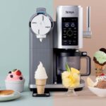 Machine à glaces Ninja Creami Swirl 4 pots en promo à 349,99 € avec un Blender Ninja Blast offert.