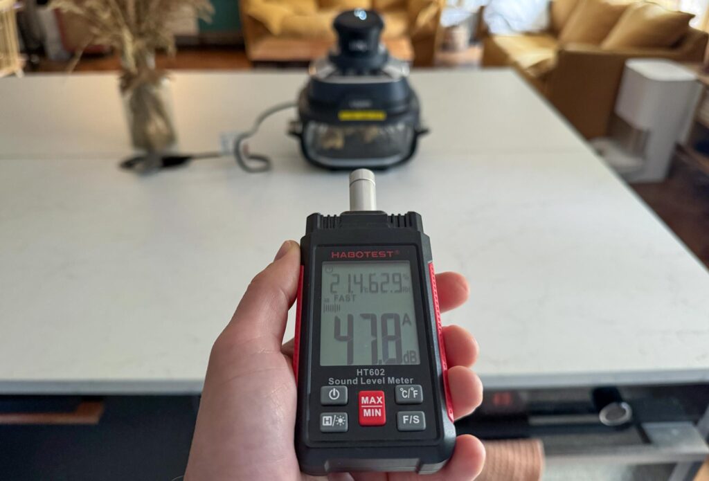 Mesure du niveau sonore du Ninja Crispi en fonctionnement