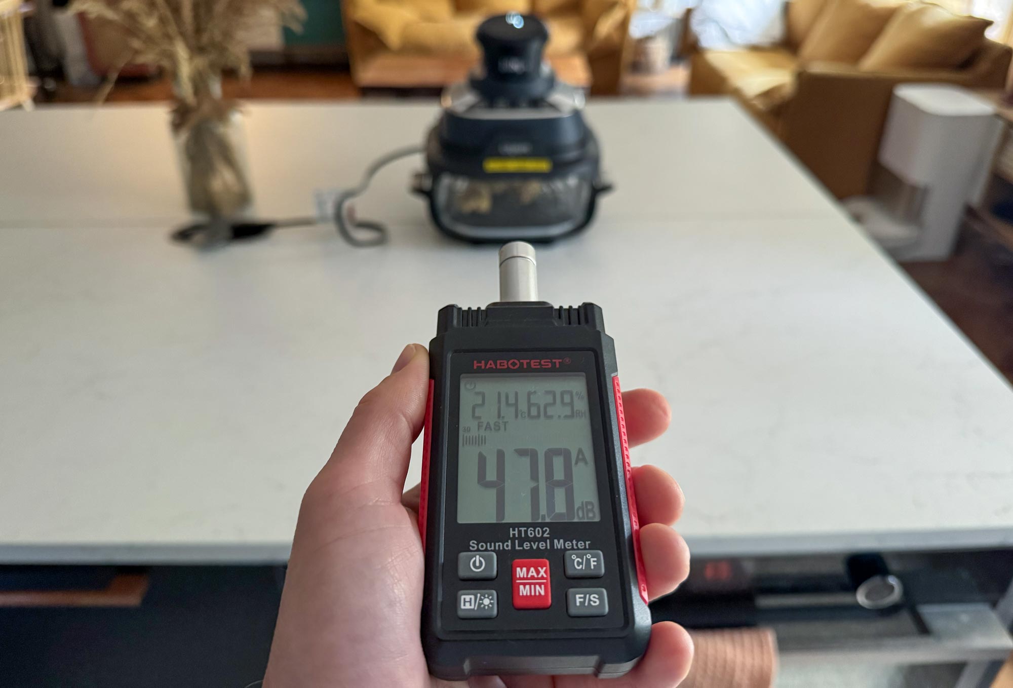Mesure du niveau sonore du Ninja Crispi en fonctionnement