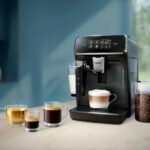 La machine Philips Séries 2300 affichant les recettes disponibles