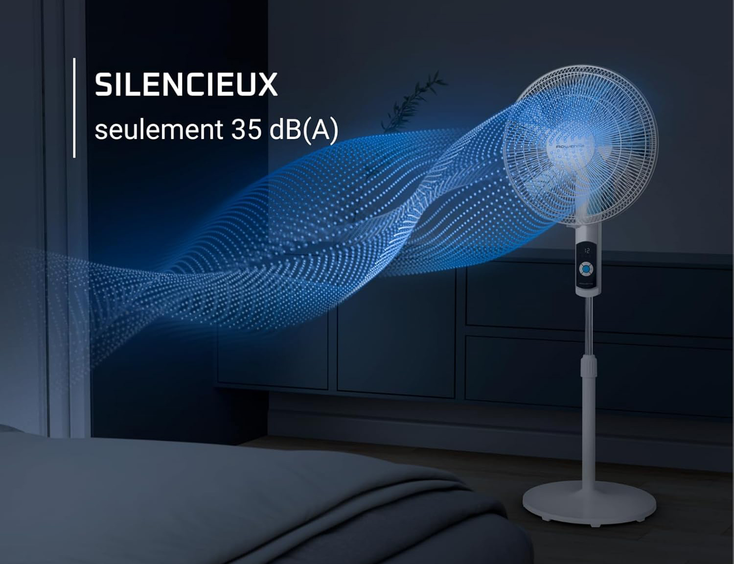 Ventilateur Rowenta Turbo Silence fonctionnant à 35 dB(A)