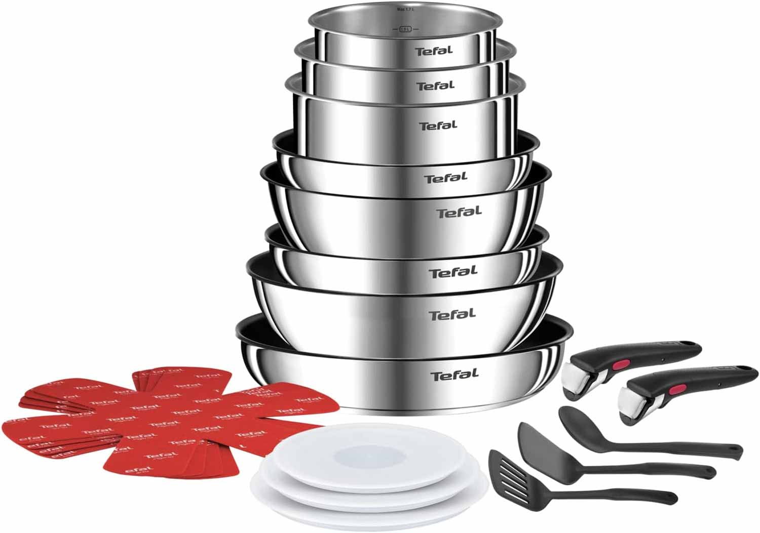 Batterie de cuisine Tefal Ingenio 20 pièces en inox en promotion Prime Day à 129,99 €
