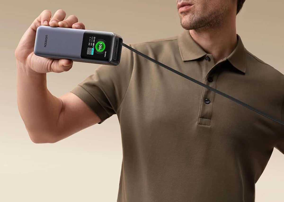 Câble USB-C intégré et rétractable 100W