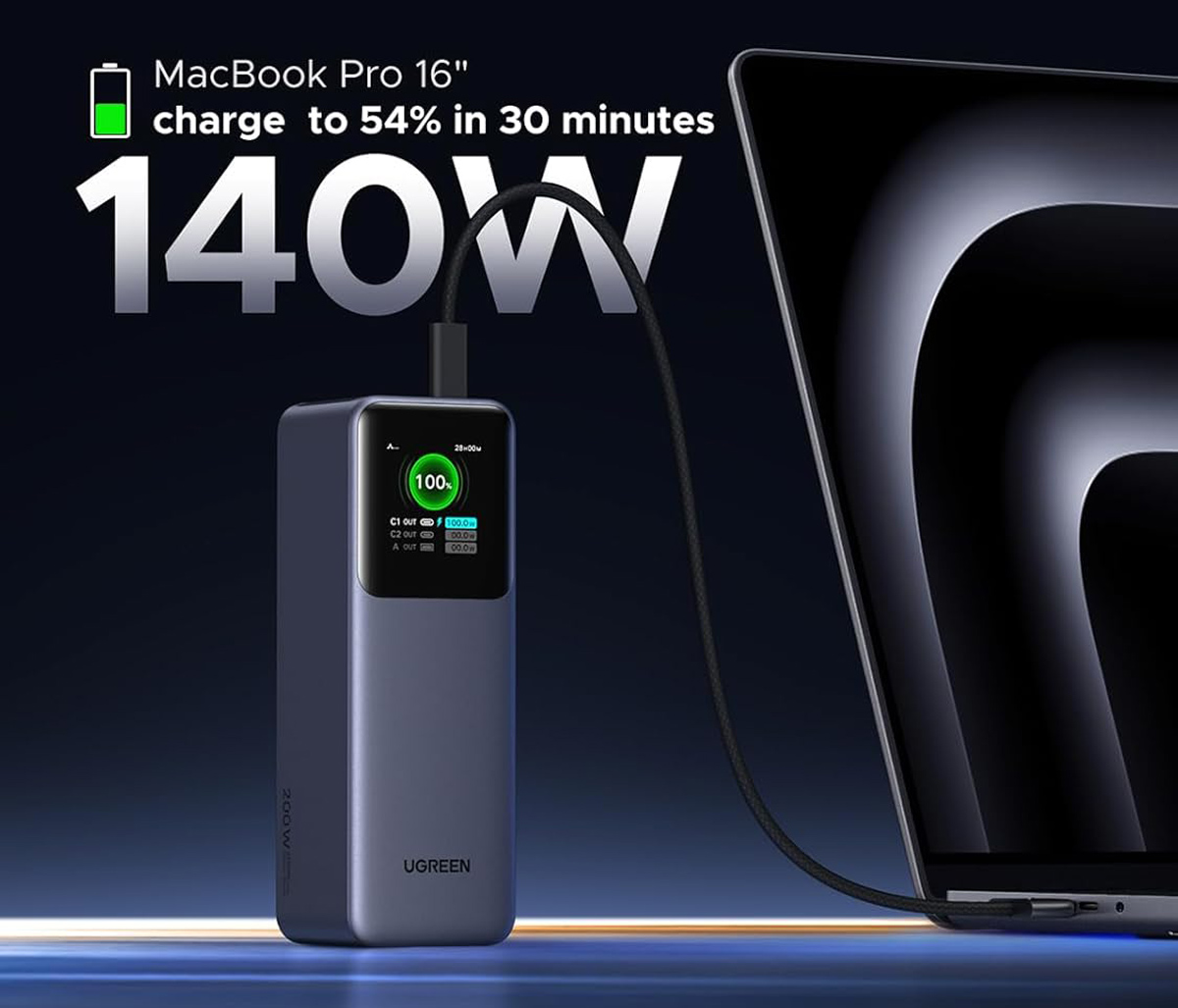 Ugreen Nexode 200W : port USB-C de 140 W sur la batterie Ugreen