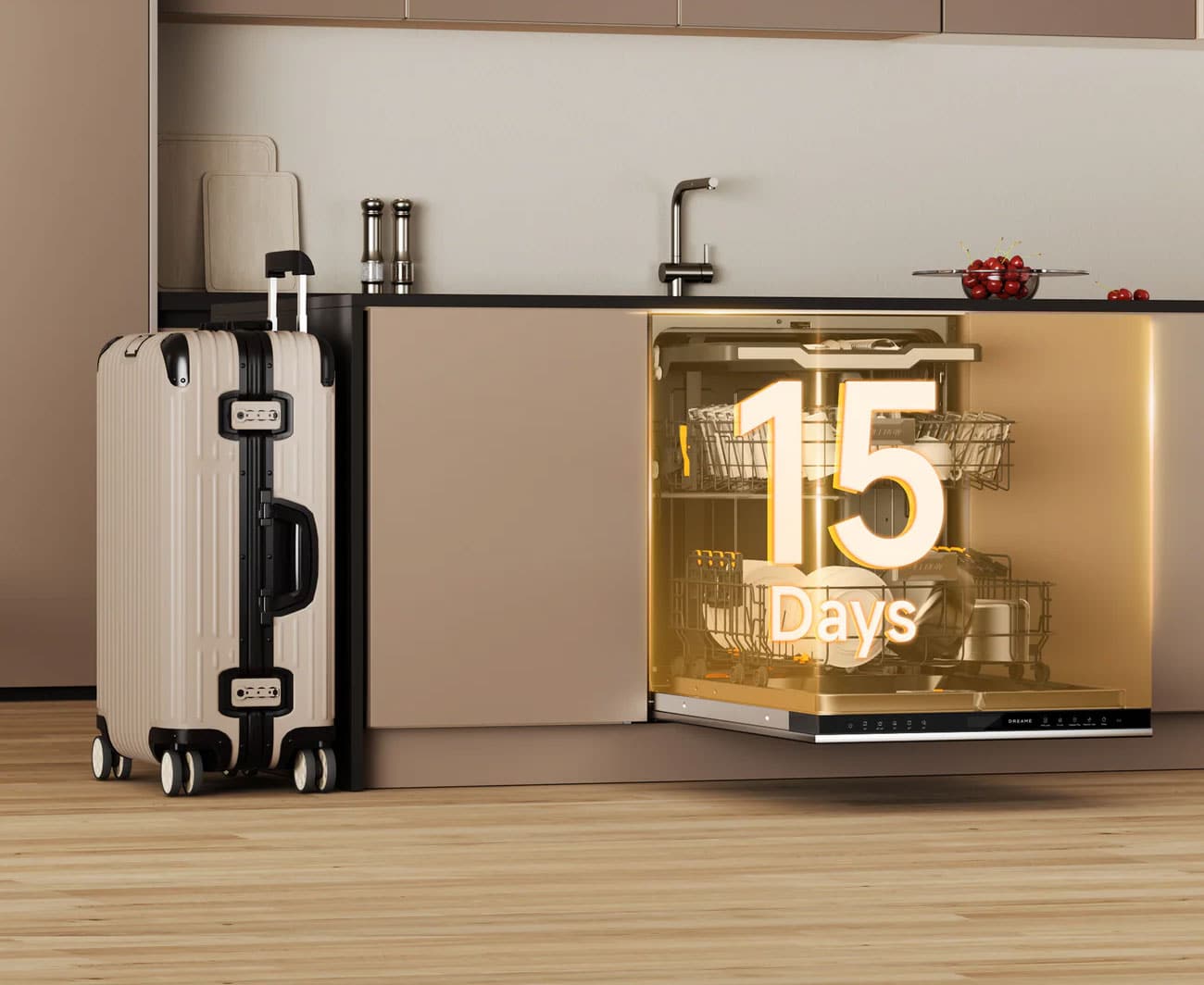 Lave-vaisselle Dreame DZ60 Pro avec une capacité de 15 couverts
