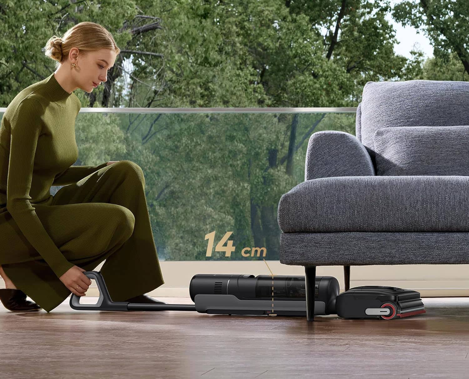 Dreame H15 Mix incliné à 180° pour passer sous les meubles