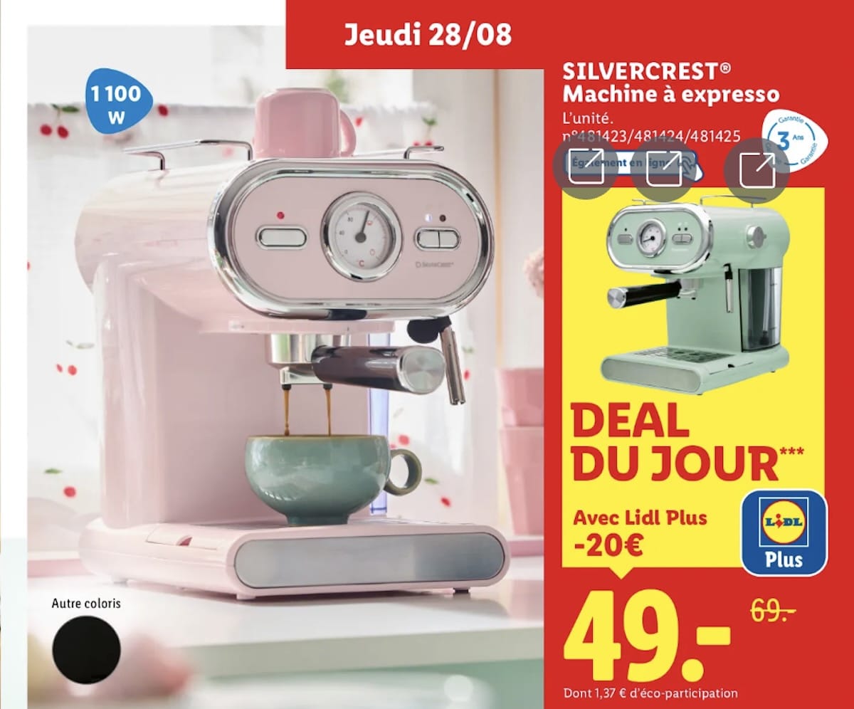 La machine à café Lidl Silv ercrest SEM 1100 E1