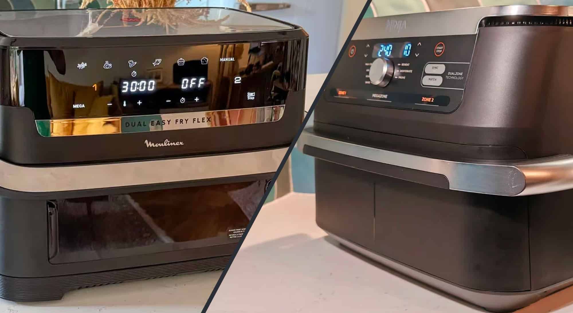 Comparatif entre les air fryers Moulinex Dual Flex et Ninja Foodi Flex