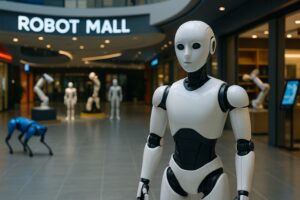 Image générée par Chat GPT pour illustrer le Robot Mall en Chine