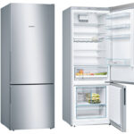 Réfrigérateur combiné Bosch KGV58VLEAS portes ouvertes et fermées