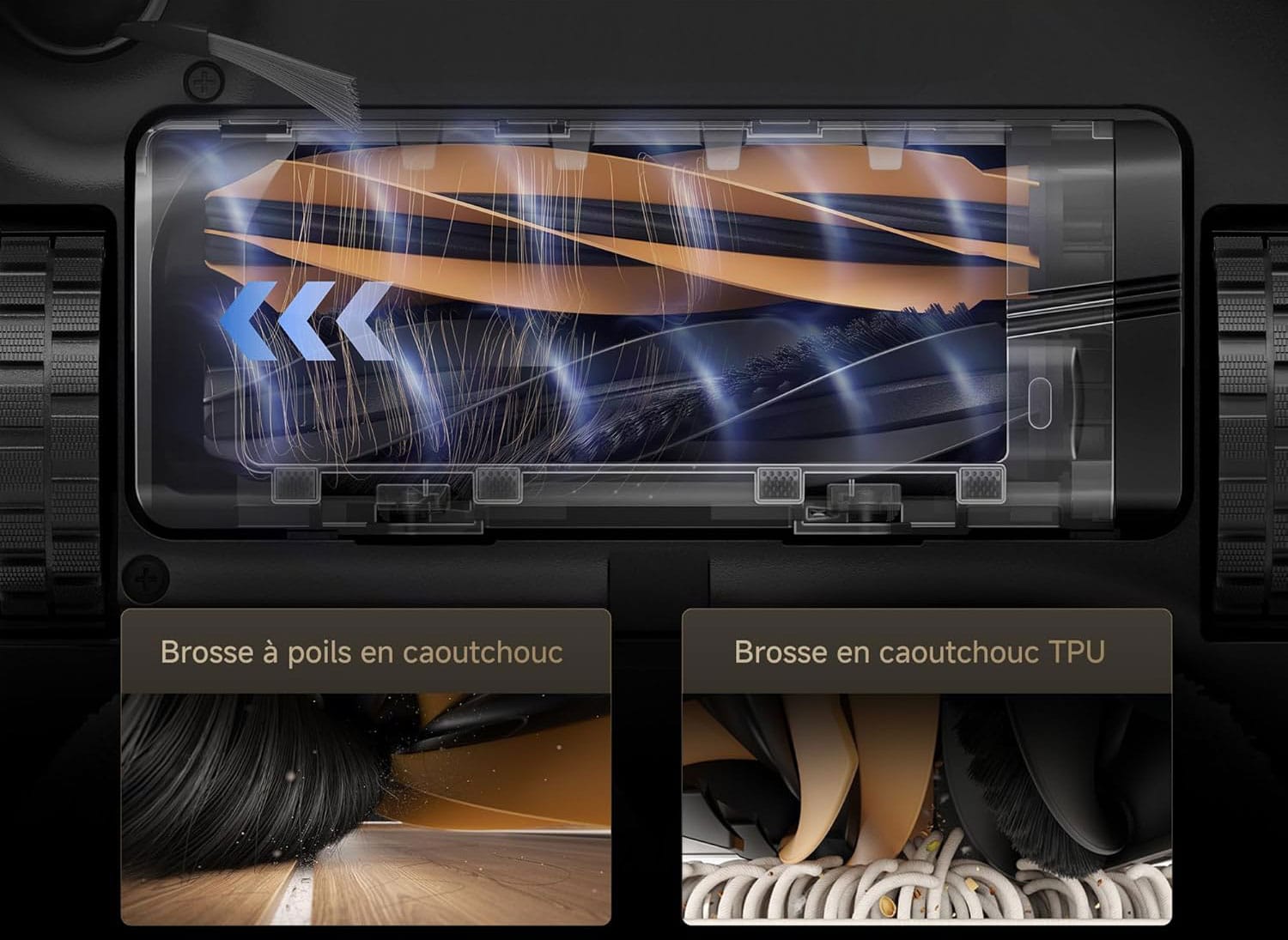 Brosses HyperStream du Dreame Aqua10 Ultra Track Complete pour un nettoyage sans nœuds