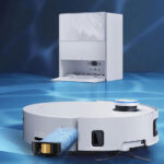 Dreame Aqua10 Ultra Track Complete en cours de lavage sur parquet