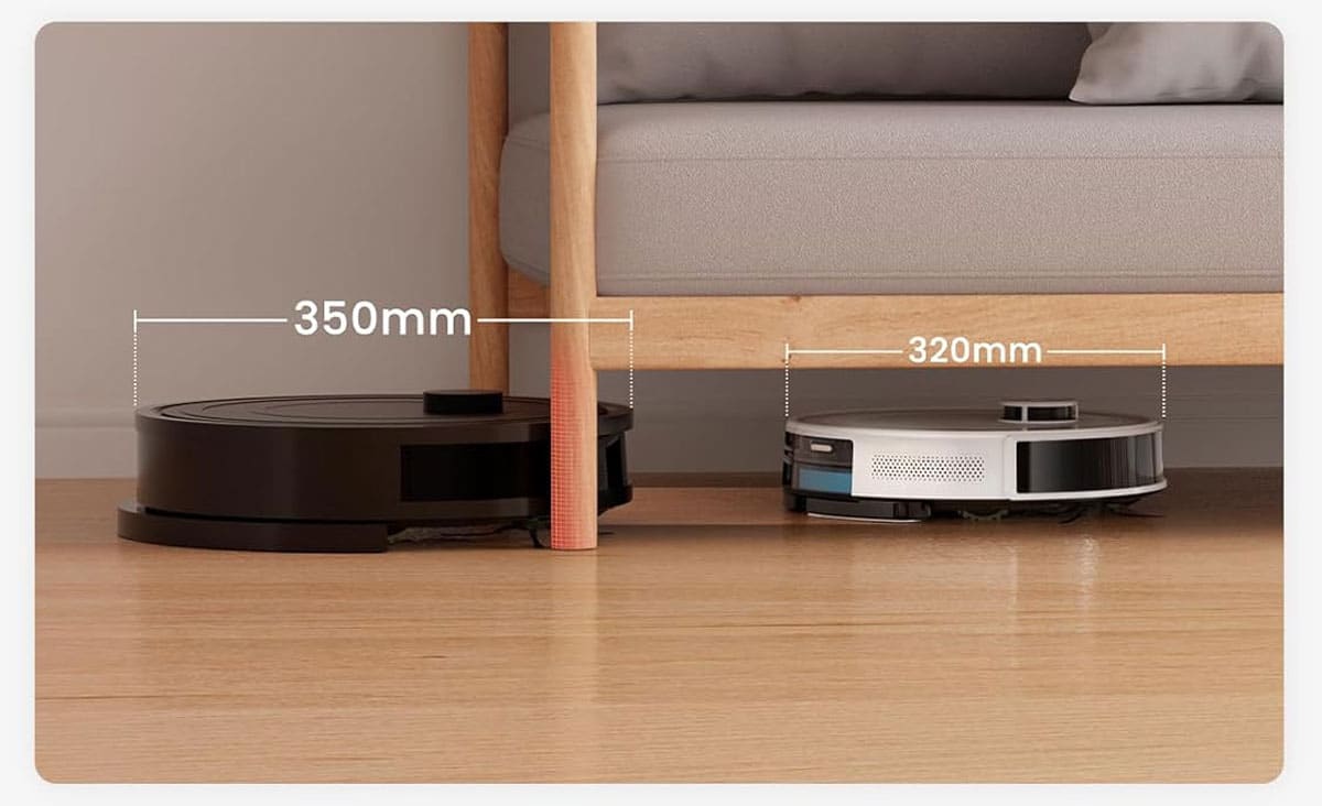 Lefant M2 Pro au format compact capable de passer sous les meubles bas.