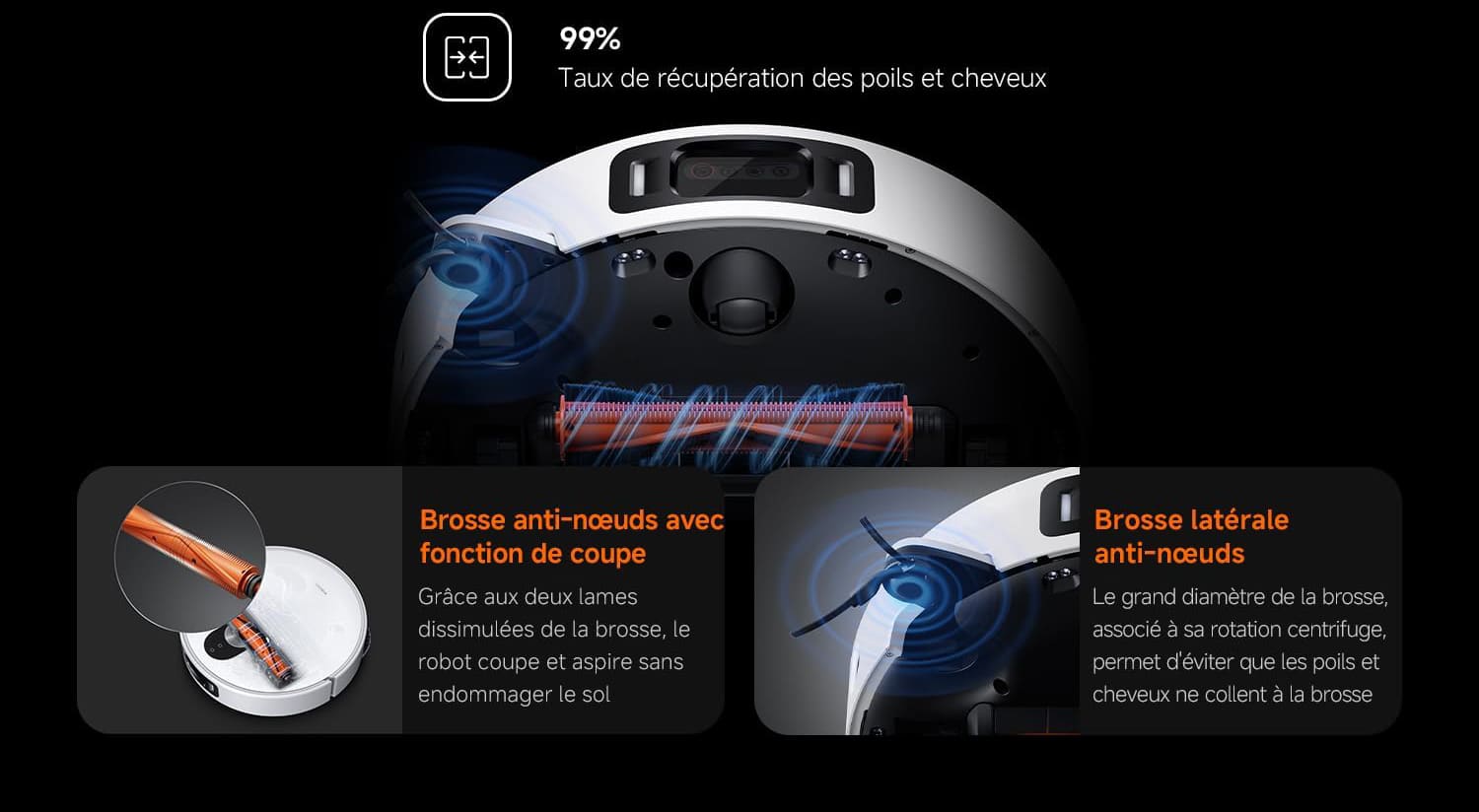 Brosses anti-nœuds du Xiaomi Robot Vacuum 5 Pro