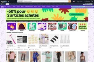 Capture d’écran de la section Mini prix du site Amazon Haul avec une sélection de produits à moins de 5 €