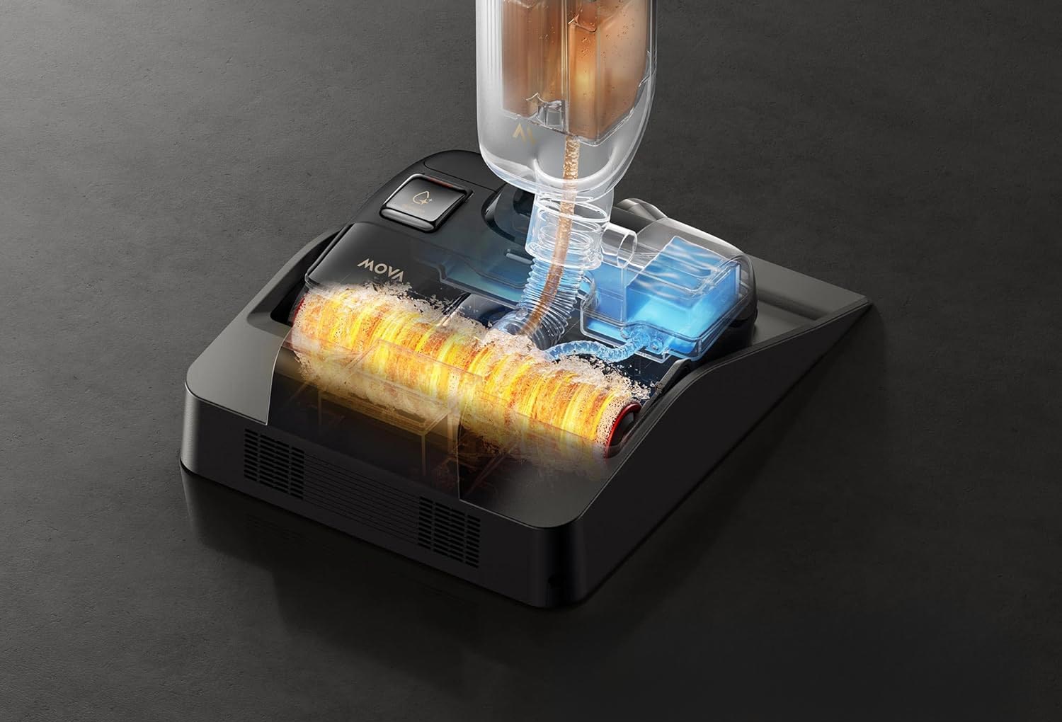 Station du Mova X4 Plus effectuant le lavage et séchage du rouleau