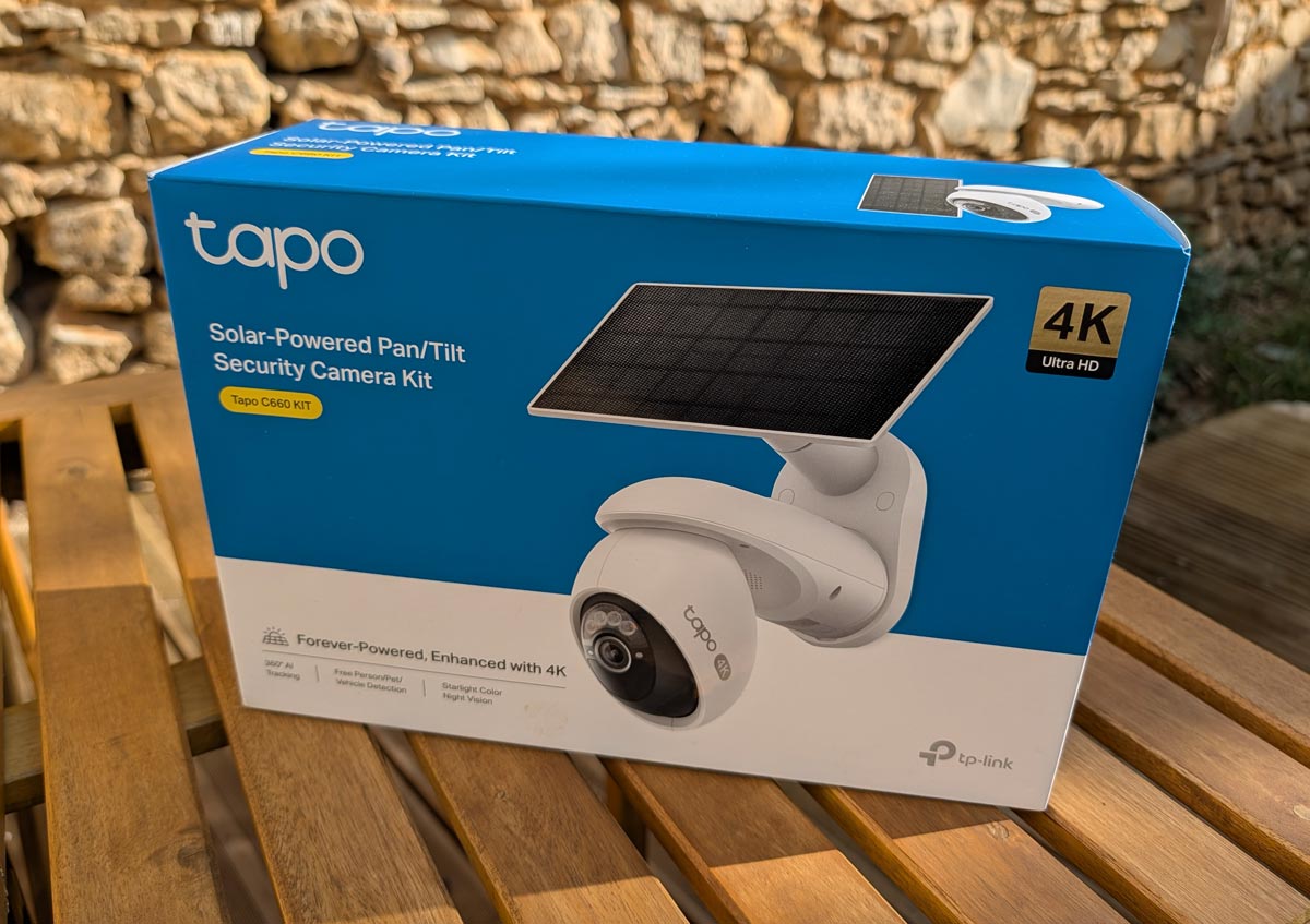 Boîte de la caméra TP-Link Tapo C660 Kit avec visuel du produit et caractéristiques