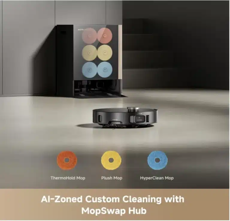 Trois serpillières auto-interchangeables