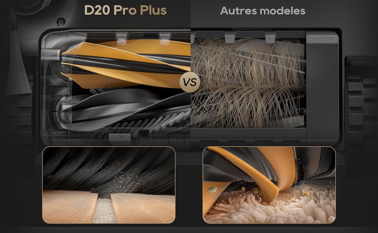Brosse duo démêlante HyperStream du Dreame D20 Pro Plus
