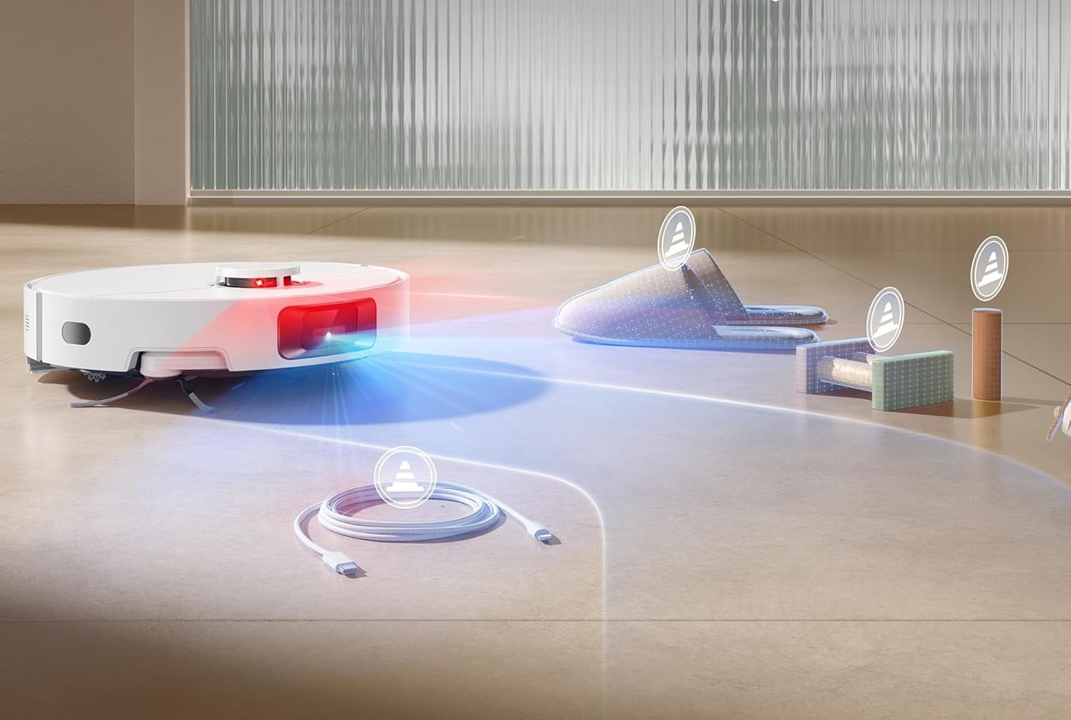 Système d’évitement d’obstacles du Dreame D20 Pro Plus avec laser et capteurs 3D