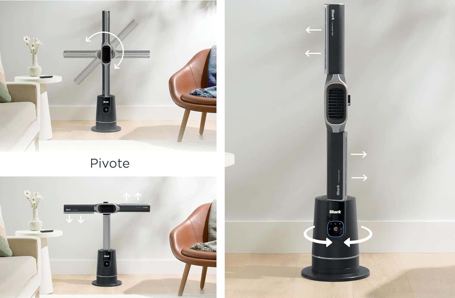 Shark TurboBlade Cool + Heat en modes vertical et horizontal avec oscillation 180°
