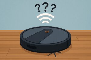 Illustration d'un aspirateur robot déconnecté